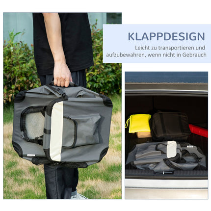 Faltbare graue Hundetasche mit Kissen, kleine Größe
