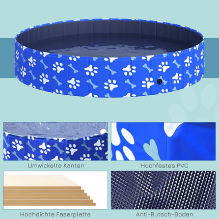 Faltbarer Hunde-Pool & Badewanne - 160x30 cm für Hunde & Katzen