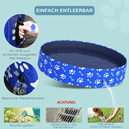 Faltbarer Hunde-Pool & Badewanne - 160x30 cm für Hunde & Katzen