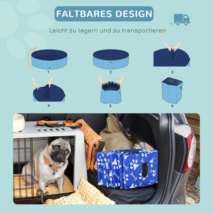 Faltbarer Hunde-Pool & Badewanne - 160x30 cm für Hunde & Katzen