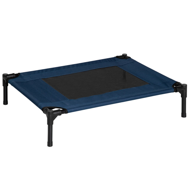 Panier pour chien, chaise longue d'extérieur pour chat, lit pour animal de compagnie, couchage en acier 600D, tissu Oxford bleu, 76,2 x 61 x 18 cm
