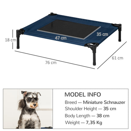 Haustier-Outdoorbett mit Stahlrahmen, 600D Oxford-Gewebe, Blau
