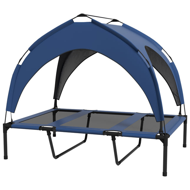 Erhöhtes Outdoor-Hundebett mit Überdachung, atmungsaktiv, groß
