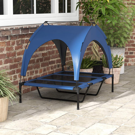 Erhöhtes Outdoor-Hundebett mit Überdachung, atmungsaktiv, groß
