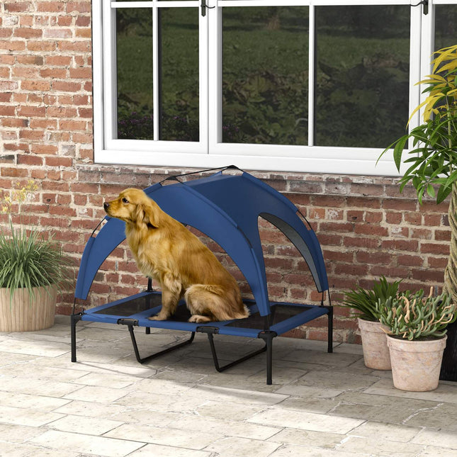 Erhöhtes Outdoor-Hundebett mit Überdachung, atmungsaktiv, groß