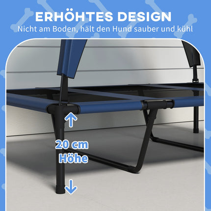 Erhöhtes Outdoor-Hundebett mit Überdachung, atmungsaktiv, groß