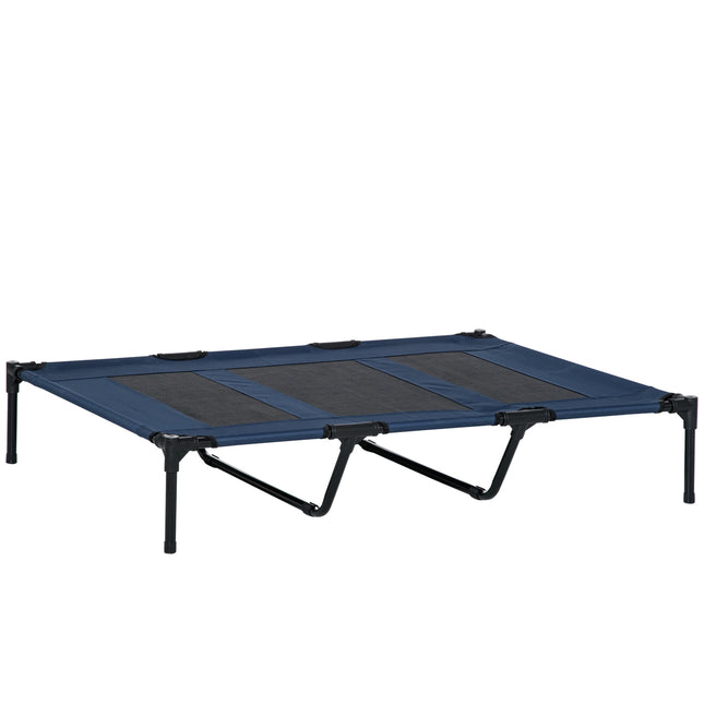 Panier d'extérieur pour chien et chat, en métal, tissu Oxford, bleu foncé, 122 x 92 x 23 cm