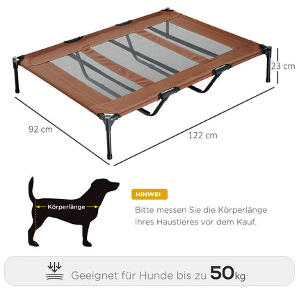 Outdoor Pet Bed - Durable Metal, Oxford Fabric, 122x92x23cm
