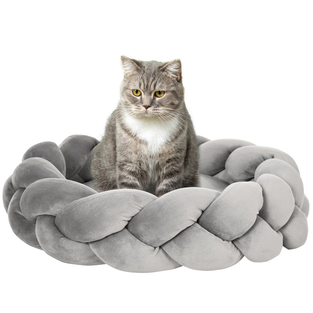 Rundes Hundebett aus Samt, waschbares Donut-Kissen-Sofa