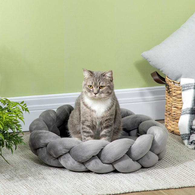 Rundes Hundebett aus Samt, waschbares Donut-Kissen-Sofa