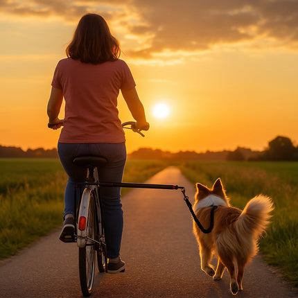 Fahrradleine für Hunde mit Abstandhalter – flexibel, einfache Anbringung