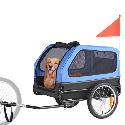 Dog Bike Trailer 40 kg Capacity, Foldable Quick-Release Wheels