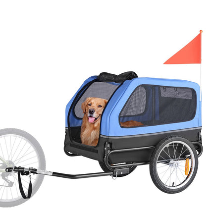 Dog Bike Trailer 40 kg Capacity, Foldable Quick-Release Wheels