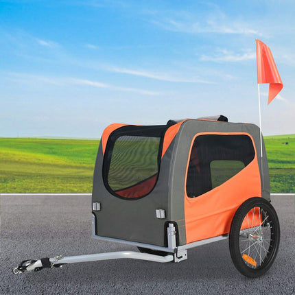 Dog Bike Trailer, 66 lb Capacity, Foldable, Quick-Release Wheels