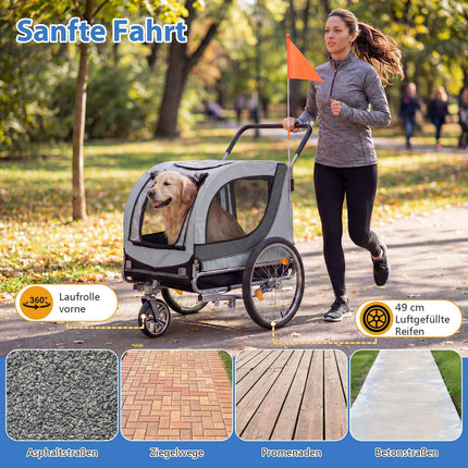 Hunde Fahrradanhänger & Buggy, 80kg Kapazität, Netzfenster