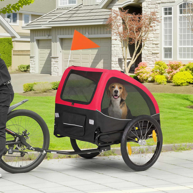 Dog Bike Trailer with 20" Wheels, Red/Black, 20kg Capacity