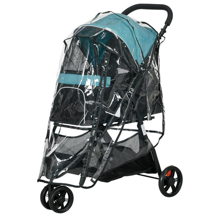 Poussette 2 en 1 pour chien et chat, poussette avec habillage pluie, poussette pliable avec fenêtre en maille pour petits chiens miniatures, Oxford, vert foncé