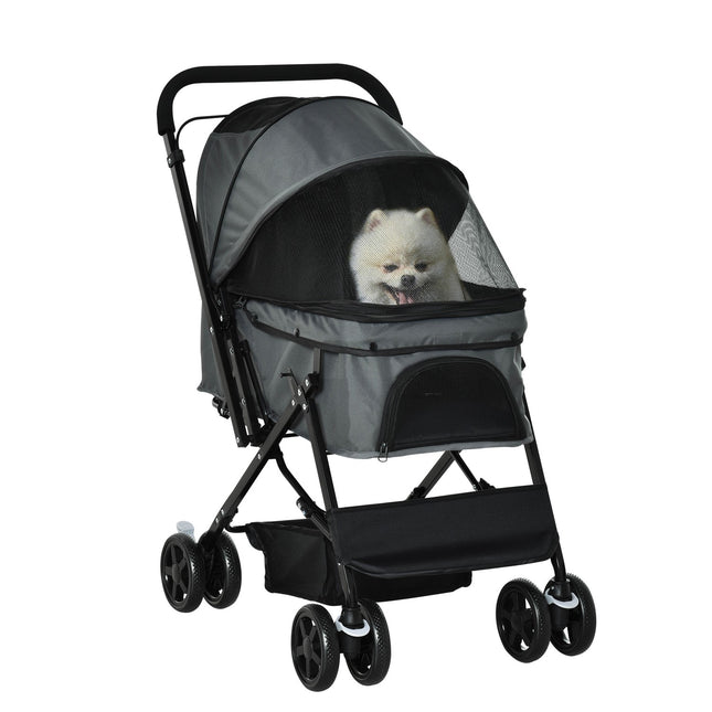 Hundewagen, Buggy für kleine Haustiere, dunkelgrau Oxford 76,5 cm