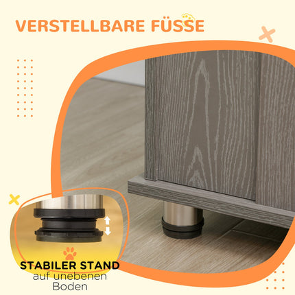Hondenkooi Voor Thuis, Huisdierenkooi, Hondenkennel Voor Binnen Met Slot, Magnetische Deur, Hondenhuis Met Raam, Hondenbox Voor Extra Grote Honden, Grijs, 116 X 60 X 87 Cm