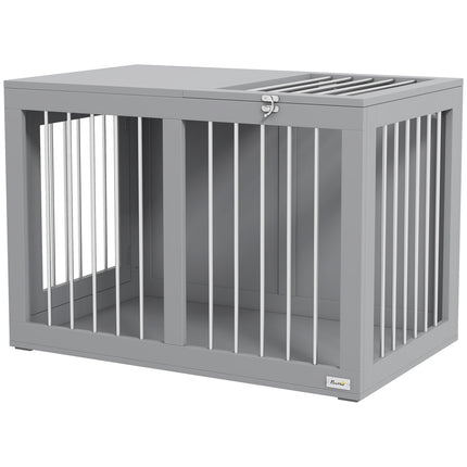 Hondenkooi Huis Hondenhuis Huisdierenkooi Voor Middelgrote Honden Hondenbench Met Deuren Hondenhuis Transportkooi Grijs 80 X 50 X 56,5 Cm