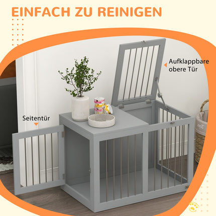 Hondenkooi Huis Hondenhuis Huisdierenkooi Voor Middelgrote Honden Hondenbench Met Deuren Hondenhuis Transportkooi Grijs 80 X 50 X 56,5 Cm