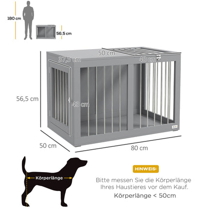Hondenkooi Huis Hondenhuis Huisdierenkooi Voor Middelgrote Honden Hondenbench Met Deuren Hondenhuis Transportkooi Grijs 80 X 50 X 56,5 Cm