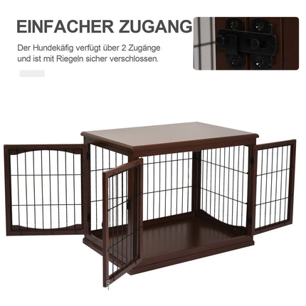 Verschließbare braune Hundehütte, kleine Hunde, doppelter Eingang