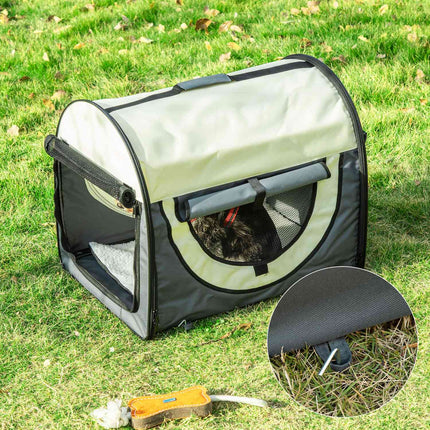 Hondenbench Opvouwbare Hondentransportbox Huisdierrugzak Met Kussen Reistas Waterdichte Oxford-Stof Donkergrijs