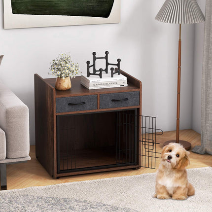 Hundebox als Beistelltisch mit 2 Stoffschubladen