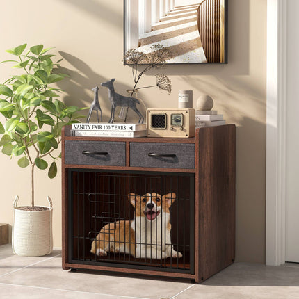 Hundebox als Beistelltisch mit 2 Stoffschubladen