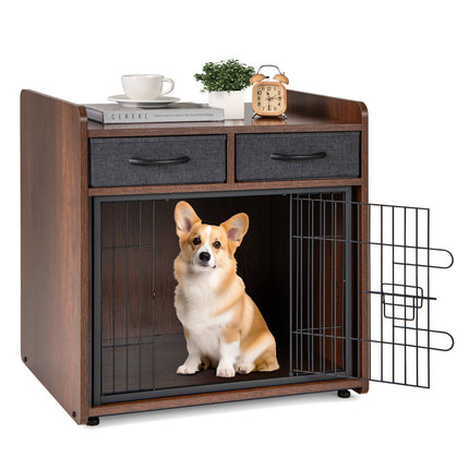 Hundebox als Beistelltisch mit 2 Stoffschubladen