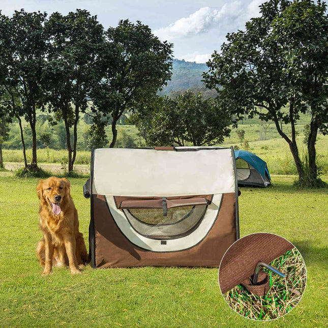 Zusammenklappbare Hundebox, wasserdicht mit Kissen, 97x71x76 cm