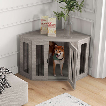 Dog Crate with Cushion, Lockable, 104 x 55 x 63 cm, Brown