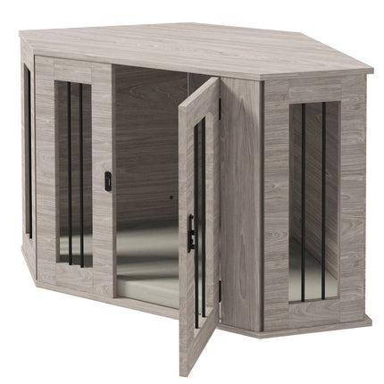 Dog Crate with Cushion, Lockable, 104 x 55 x 63 cm, Brown