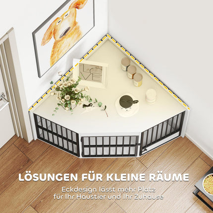Dog Crate with Feeding Door, MDF & Metal, White