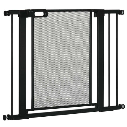 Hundegitter, kein Bohren, selbstschließend, Stahl, 75–103 cm, Schwarz
