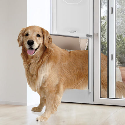 Dog Door for Sliding Glass Door, Adjustable 75.9–80.7 in, Lockable