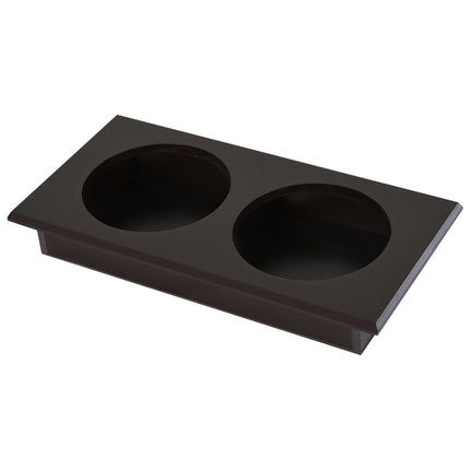 Futterstation für Haustiere, doppelte Edelstahlnäpfe, MDF Espresso-Finish