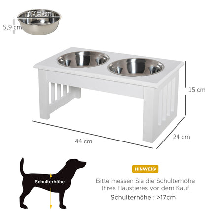 Dog Feeding Station with Stainless Steel Bowls, Elevated