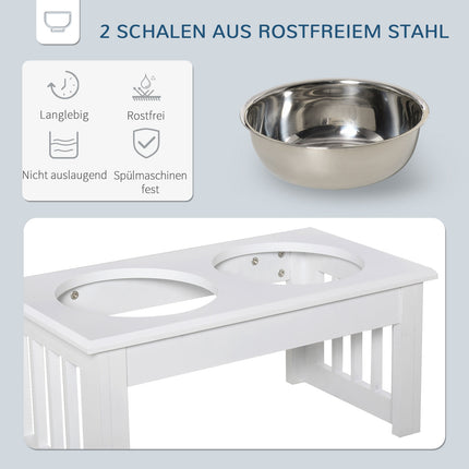 Dog Feeding Station with Stainless Steel Bowls, Elevated