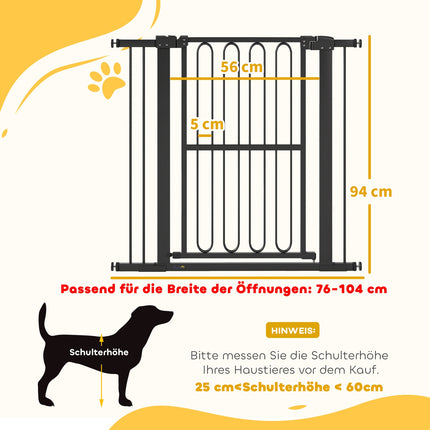 Hundegitter, 76–104 cm, Treppenschutzgitter ohne Bohren