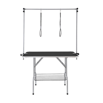 Dog Grooming Table 117cm, Foldable, 2 Clamp Arms, 150kg