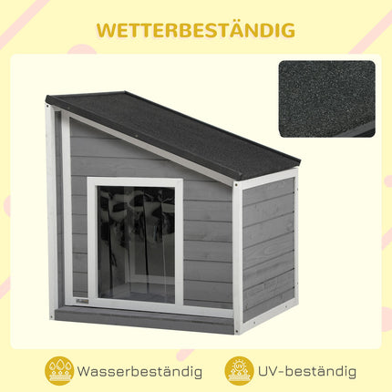 Weatherproof Spruce Wood Dog house with asphalt roof, 77 cm