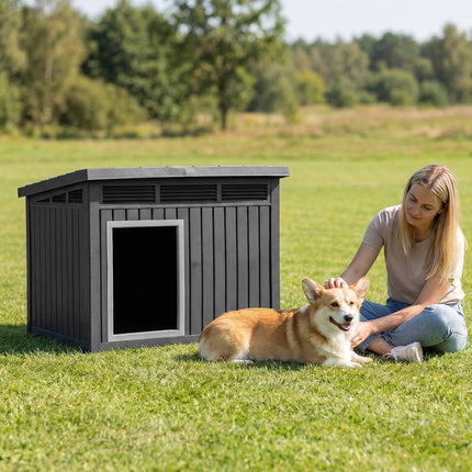 Hundehütte, wetterfestes Klappdach, Mittel 81x64x61cm