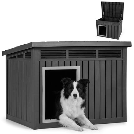 Hundehütte, wetterfestes Klappdach, Mittel 81x64x61cm