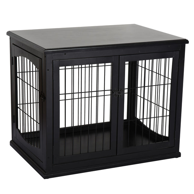 Hundehütte für drinnen mit Tischplatte – Schwarz, 81x58,5x66 cm