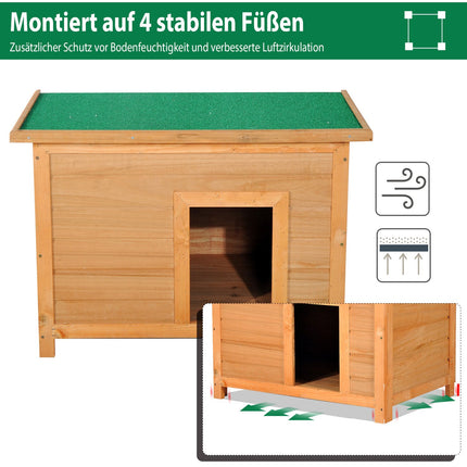Smrková psí bouda se střechou – útulný domek 82x58x58 Cm