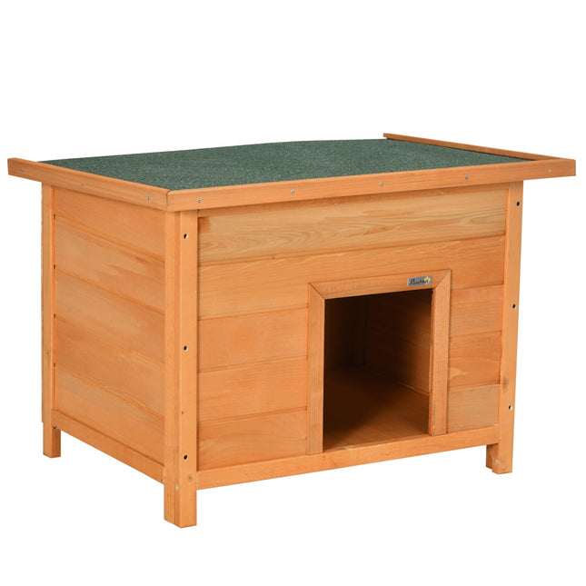 Niche confortable en bois de sapin avec toit, idéale pour chiens et chats, 82 x 58 x 58 cm