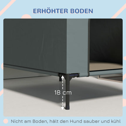 Hundehütte mit Netzfenster und abnehmbarem Deckel für kleine/mittelgroße Hunde