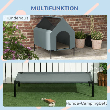 Hundehütte mit Netzfenster und abnehmbarem Deckel für kleine/mittelgroße Hunde